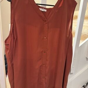 Maurice’s Women's Sleeveless Button-Down Top - Rust